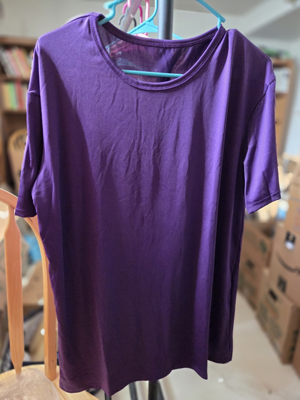 Purple Crewneck Short Sleeve Tee
